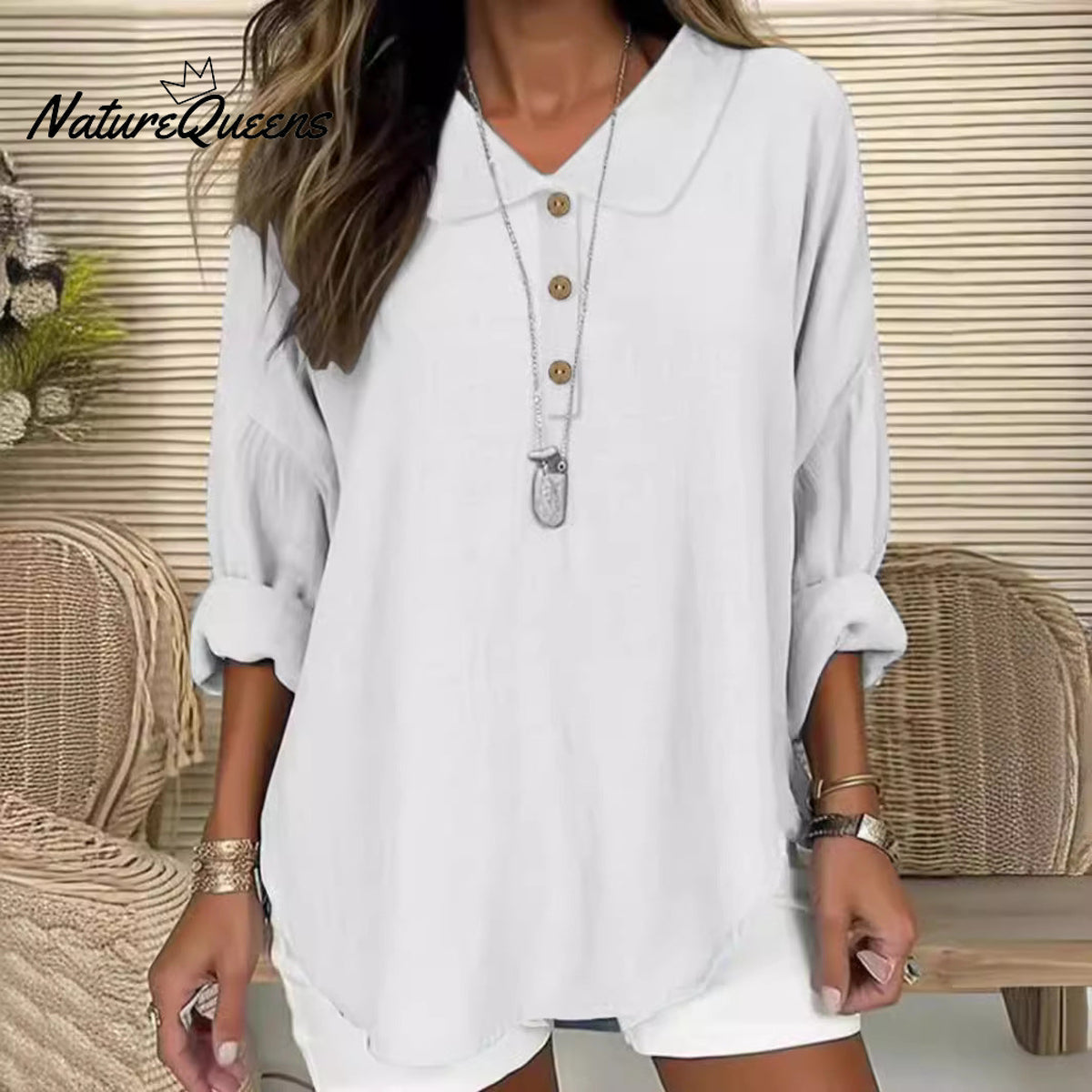 Casual Lapel Button Long Sleeve Shirt Top
