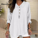 Casual Lapel Button Long Sleeve Shirt Top