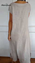 Round Neck Short Sleeve Pocket Dress