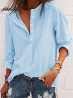 Women's Casual Pure Color Striped Shirt