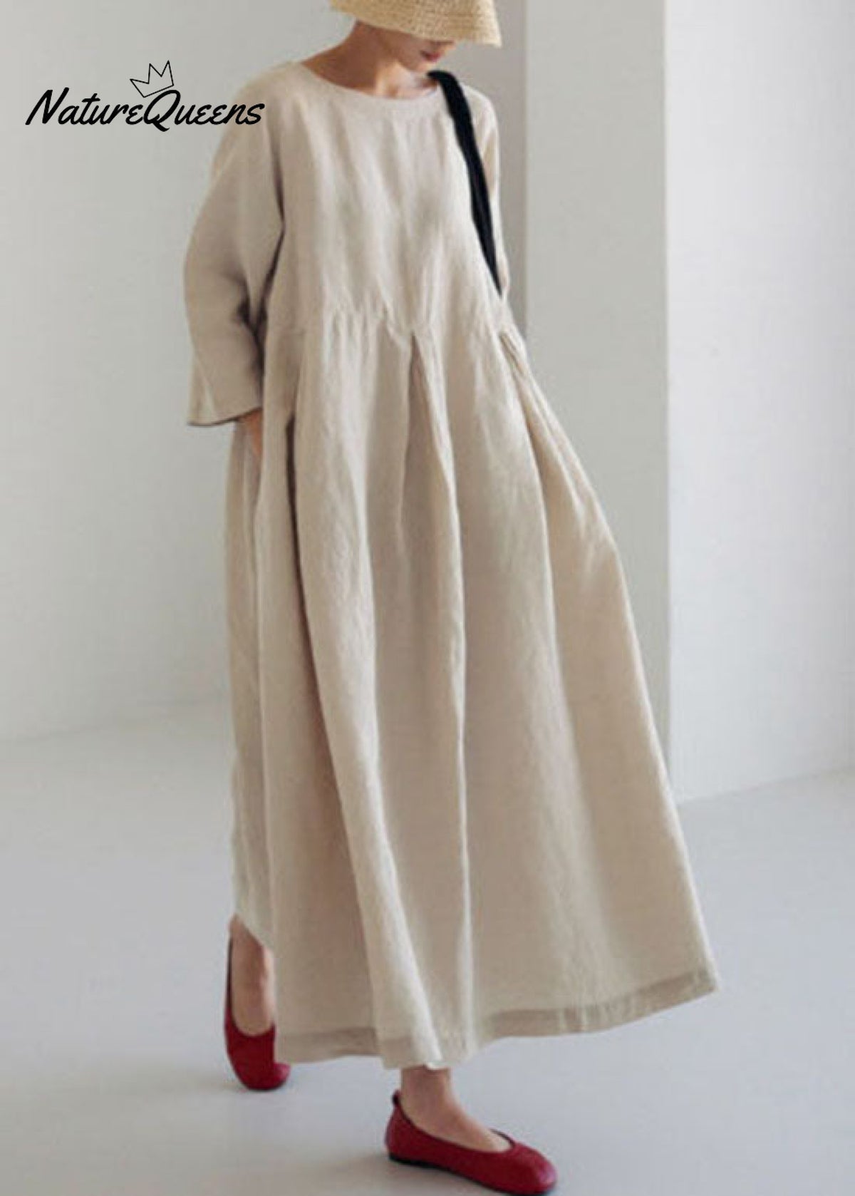 Apricot Cotton Dresses Pockets Patchwork Spring / S(Fit For Eu 38 - 40 Us 6 - 8 Uk/Au 10 - 12 It 42