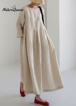 Apricot Cotton Dresses Pockets Patchwork Spring / S(Fit For Eu 38 - 40 Us 6 - 8 Uk/Au 10 - 12 It 42