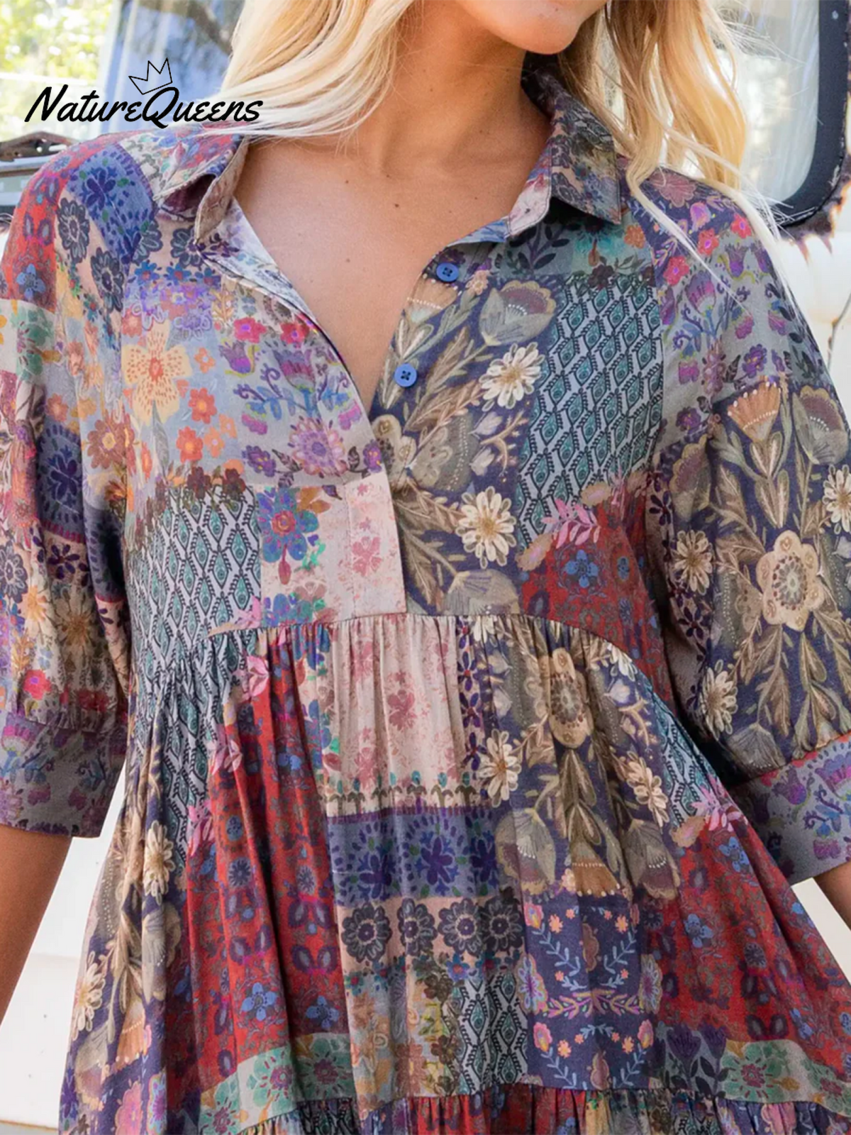 Floral-print Cotton Midi Dress