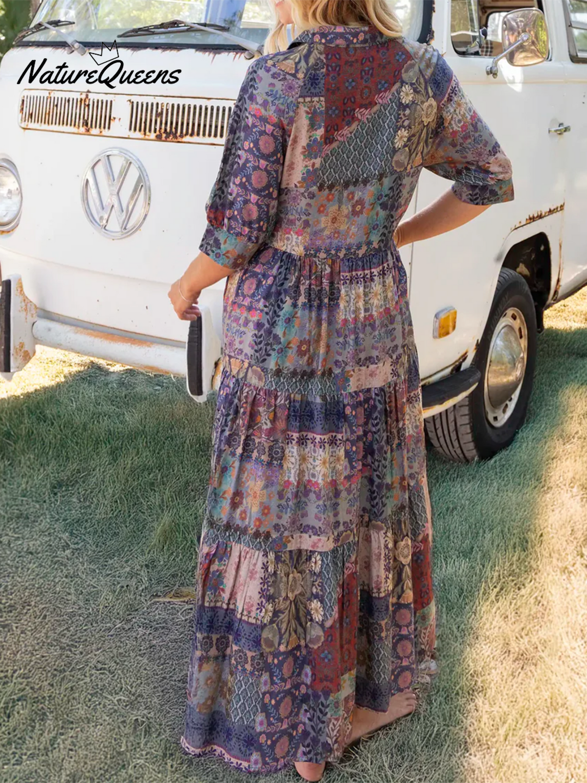 Floral-print Cotton Midi Dress