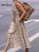 Art Polka Dot A-Line Dress with Pockets