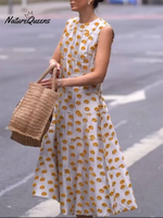 Art Polka Dot A-Line Dress with Pockets