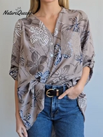 Women's Floral Print Cotton Shirt