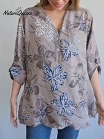 Women's Floral Print Cotton Shirt