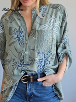 Women's Floral Print Cotton Shirt