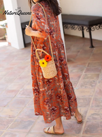 Floral-print Cotton Midi Dress