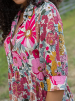 Floral-print Cotton Midi Dress
