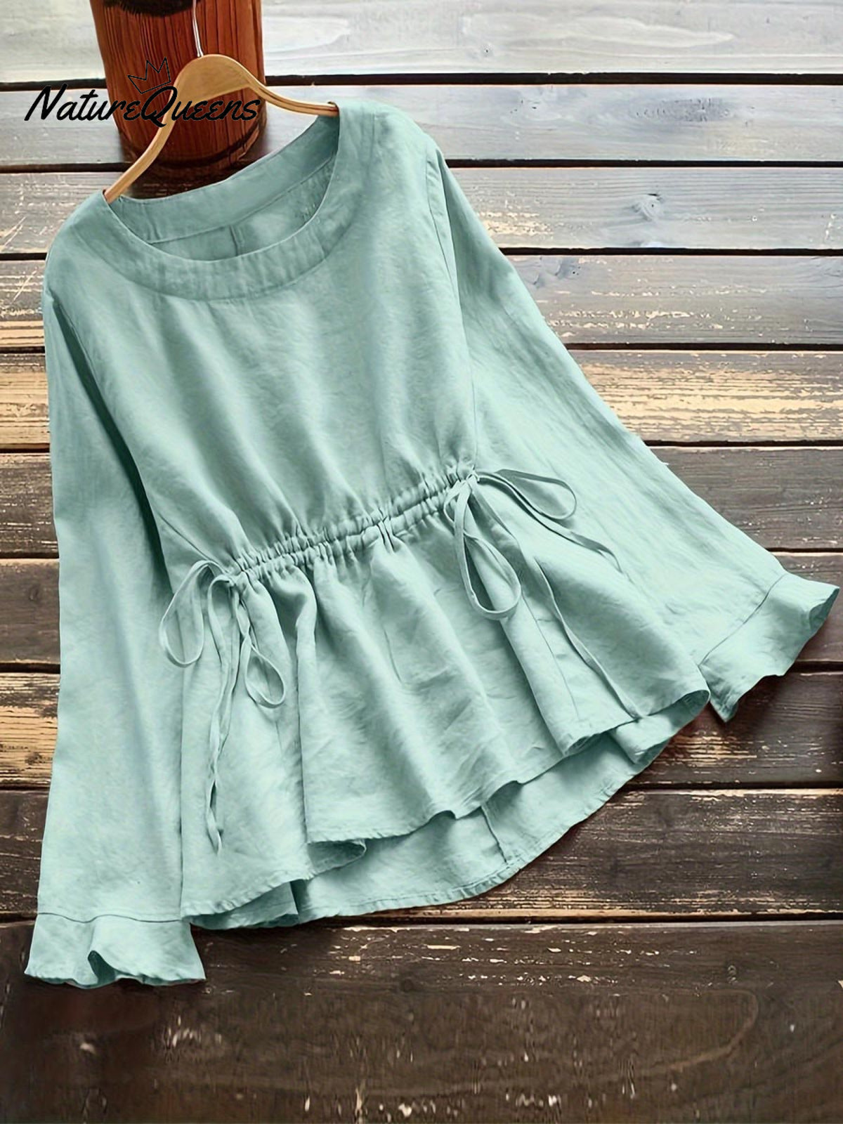 Women's Solid Color Stylish Loose Casual Cotton And Linen Shirt