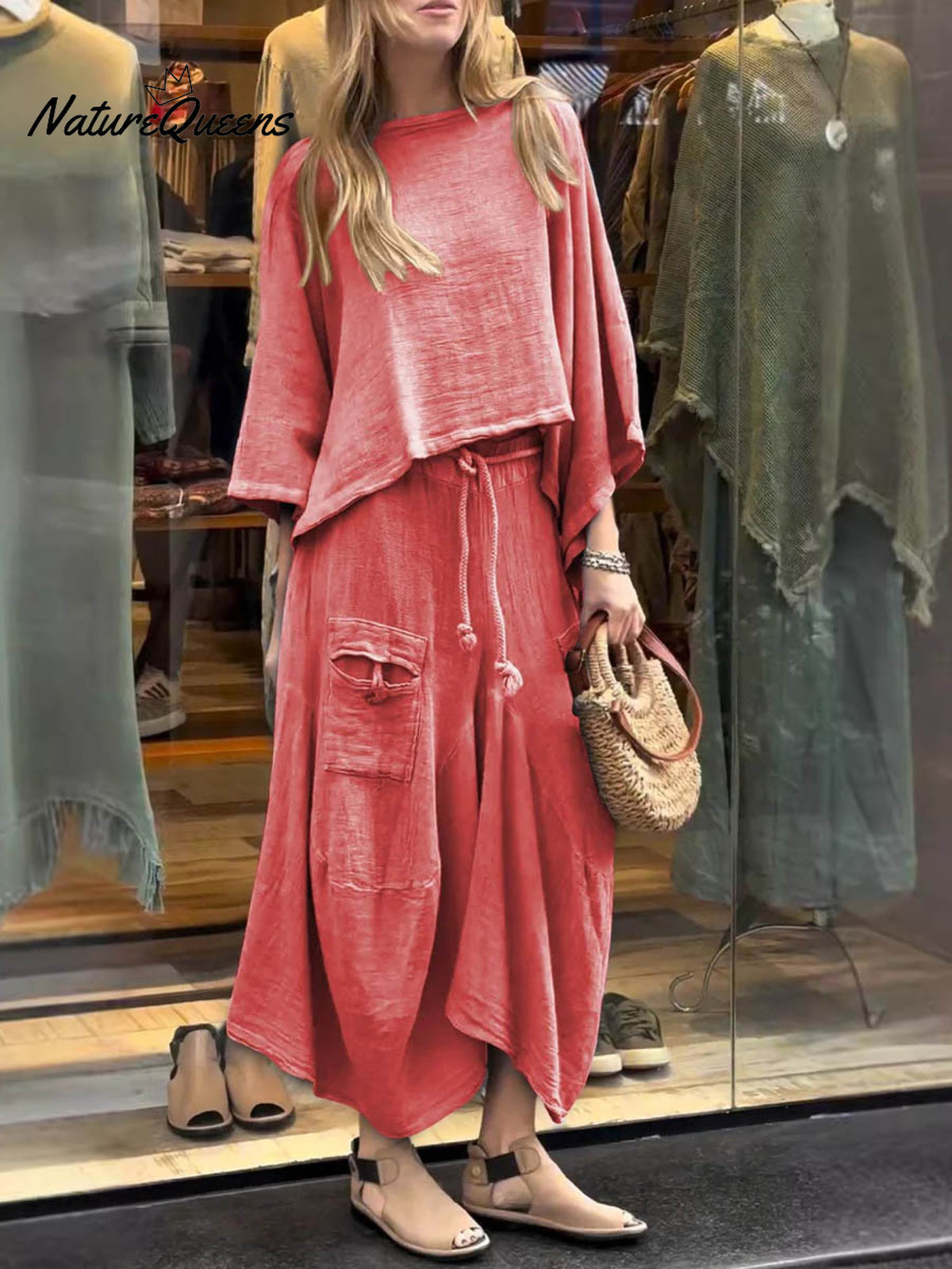 Women's Solid Color Casual Loose Elegant Stylish Skirt Two Piece Suit