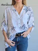 Women's Floral Print Cotton Shirt