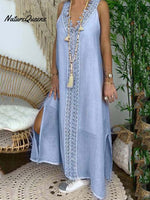 Women's Lace V-neck Casual Suspender Dress