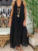 Women's Lace V-neck Casual Suspender Dress