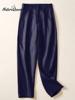 Women's Jacquard PatternTencel and Linen Casual Pants