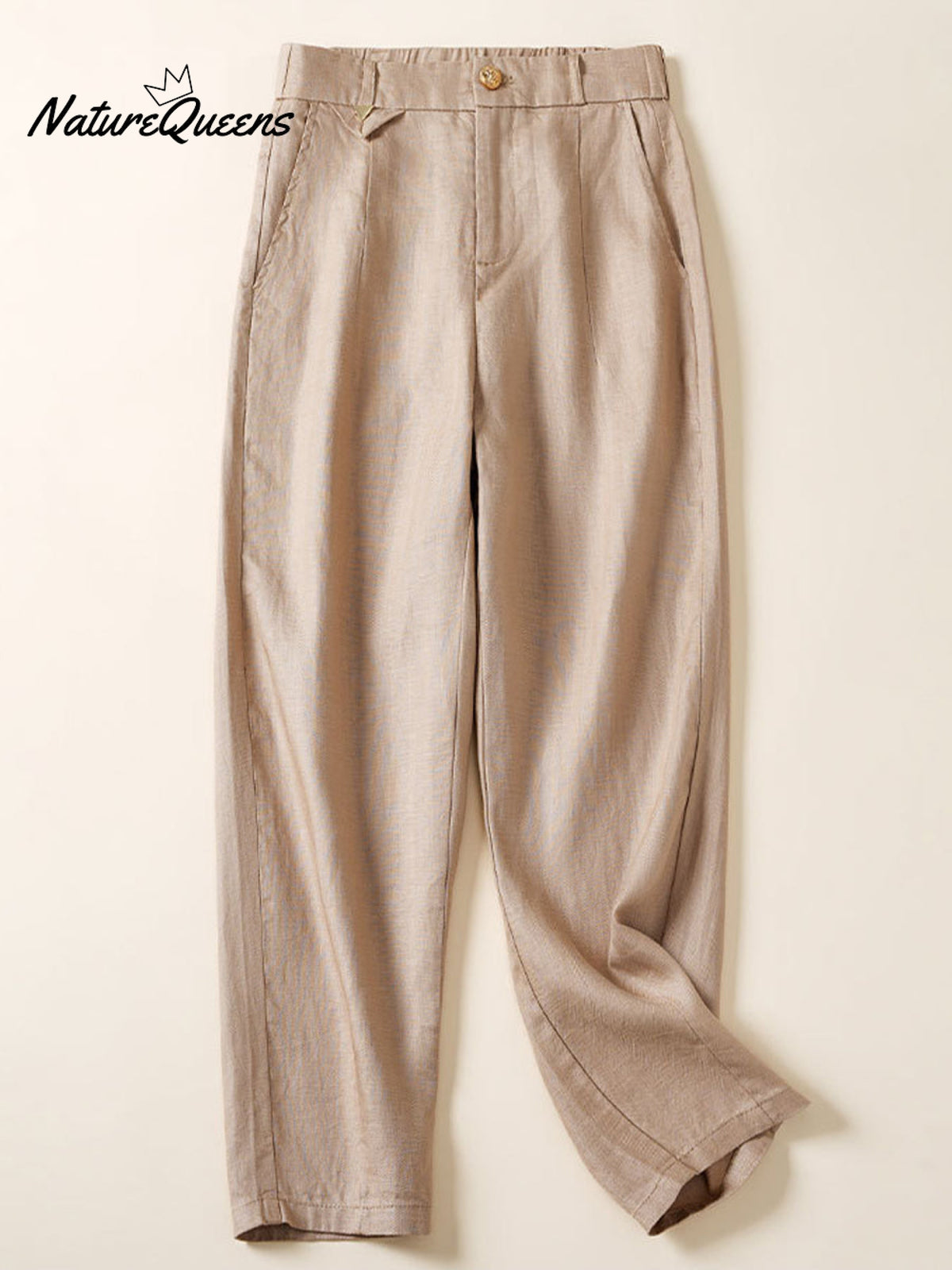 Women's Jacquard PatternTencel and Linen Casual Pants