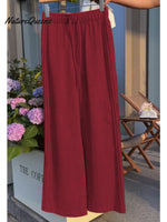 Women'sTencel and Linen Wide-leg Casual Pants