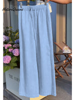 Women'sTencel and Linen Wide-leg Casual Pants