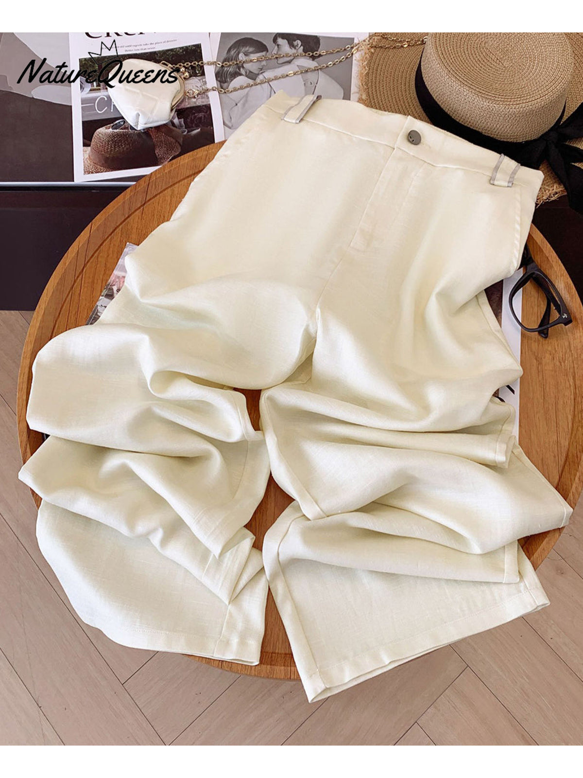 Women's Tencel and Linen Jacquard Pants