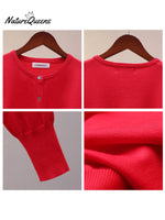 Women's Round Neck Cardigan Solid Color Loose Knit Sweater