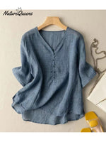Women'sCasual Cotton And Linen Shirt