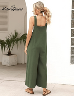 Women's Summer Cotton Linen Overalls �Adjustable & Relaxed Fit Jumpsuit