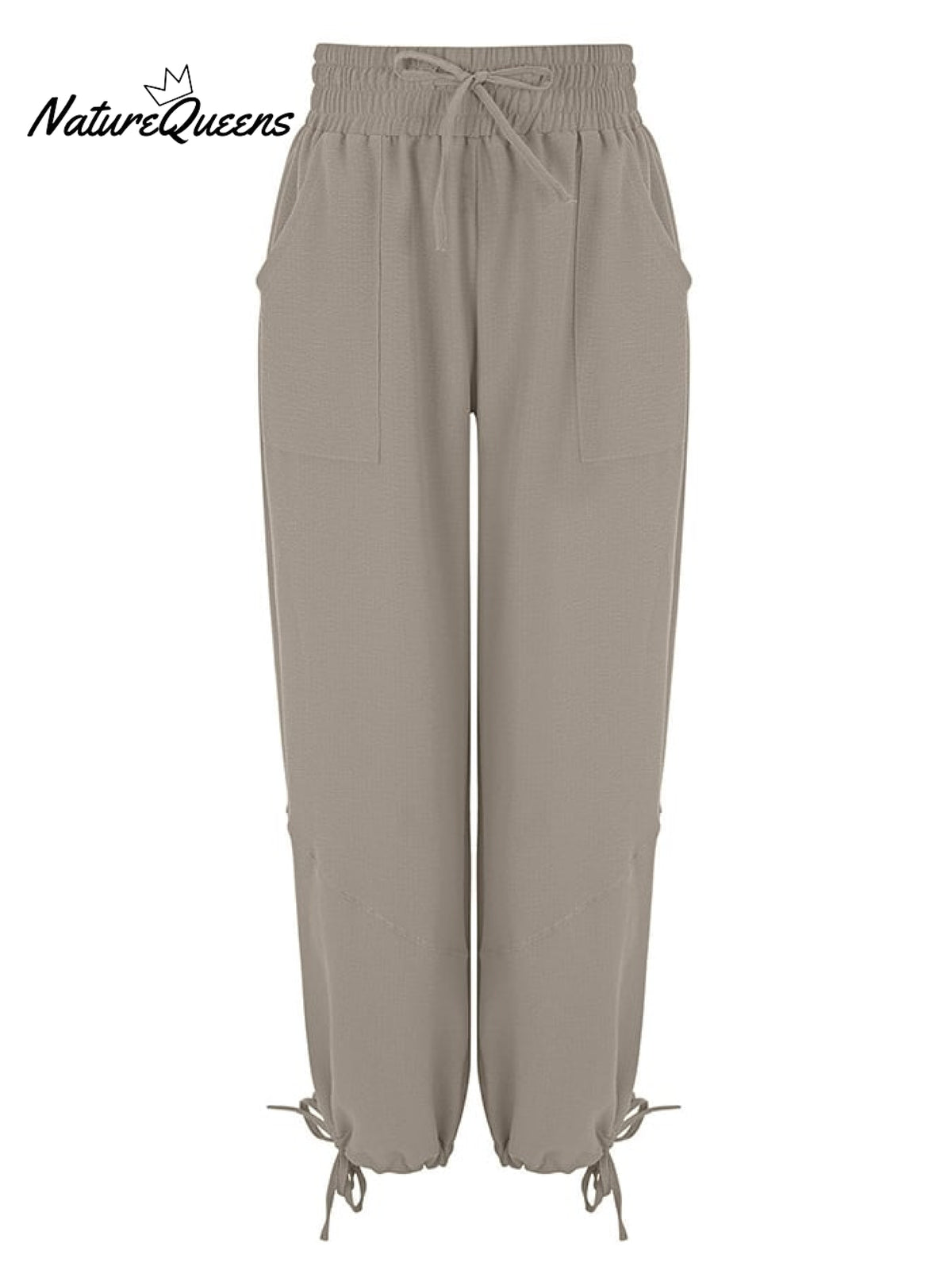 Women's Casual Fashion Solid Color Strap Pocket Wide Leg Pants