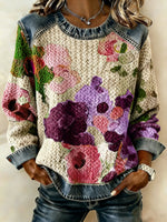 Women's Retro Floral Print Top