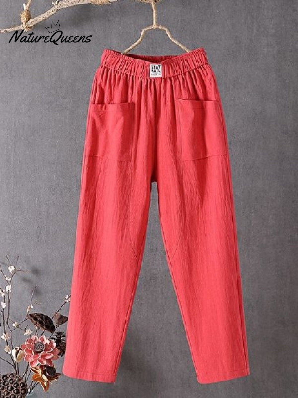 Casual Plain Natural Ankle Pants Straight Pants