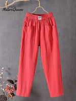 Casual Plain Natural Ankle Pants Straight Pants