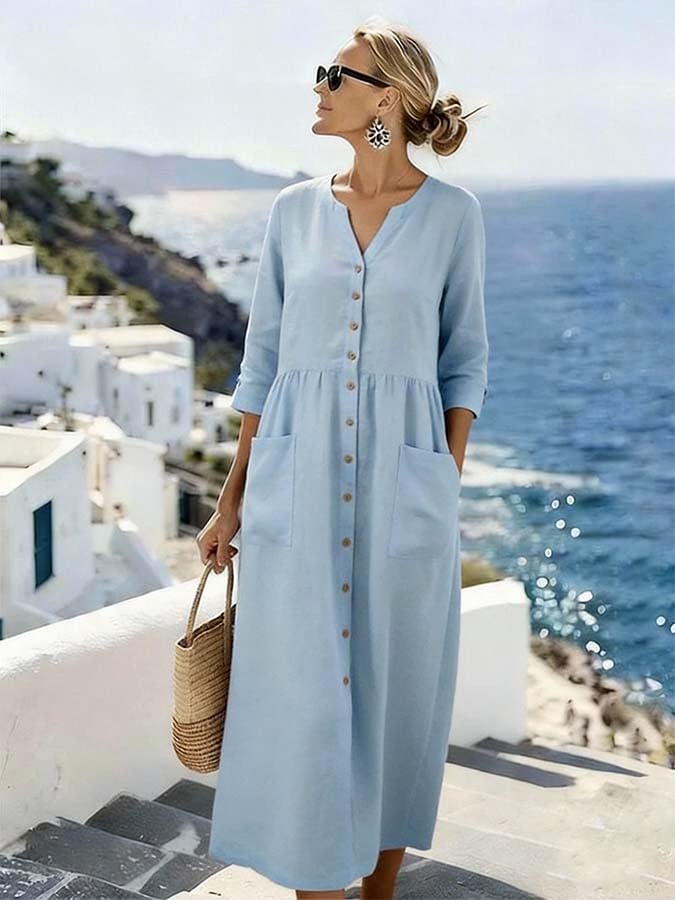 Women'S Casual Solid ColorDress