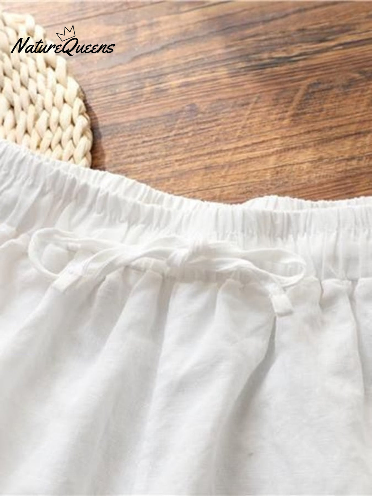 Women's Solid Color Loose Elastic Waist Casual Cotton And Linen Pants