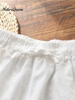 Women's Solid Color Loose Elastic Waist Casual Cotton And Linen Pants