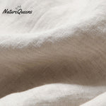 Cotton Linen Loose Semi - Elastic Cropped Pants