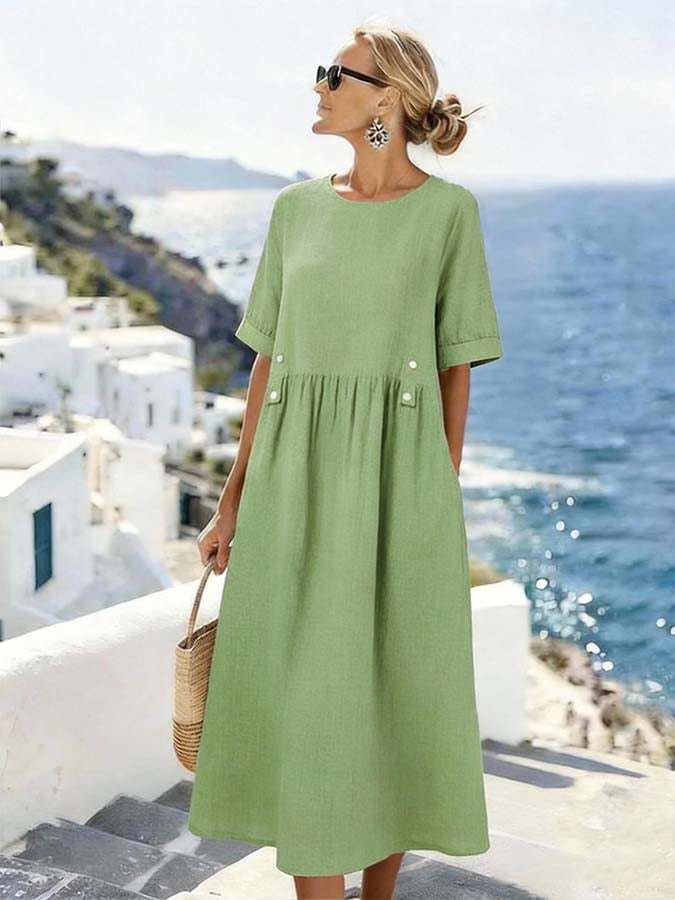 Women'S Casual Solid ColorDress