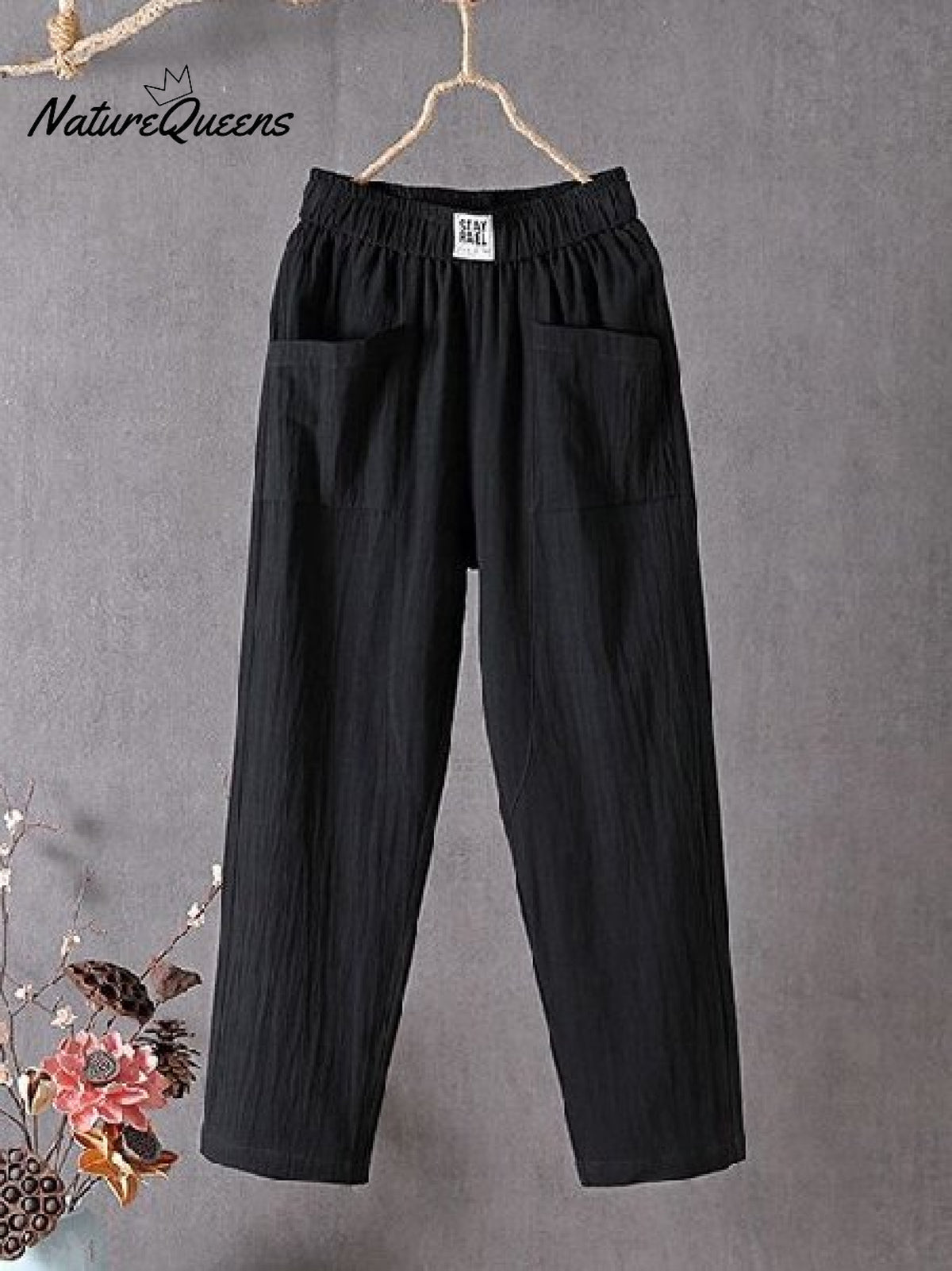 Casual Plain Natural Ankle Pants Straight Pants
