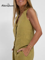 Vest & Pants Cotton Leisure Suit