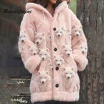 Women's Retro Viking Wolf Pattern Warm Cardigan