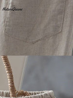 Women's Solid Color Simple Versatile Loose Casual Cotton And Linen Pants