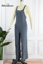 Casual Solid Buckle Square Collar Regular Jumpsuits(5 Colors)