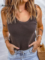 Plain Waffle Knit Tank Top