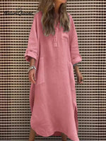 Women'sSimple Solid Color Casual Long-sleeved Dress