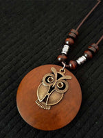Women's Ethnic Style Wood And Alloy Long Chain Necklace