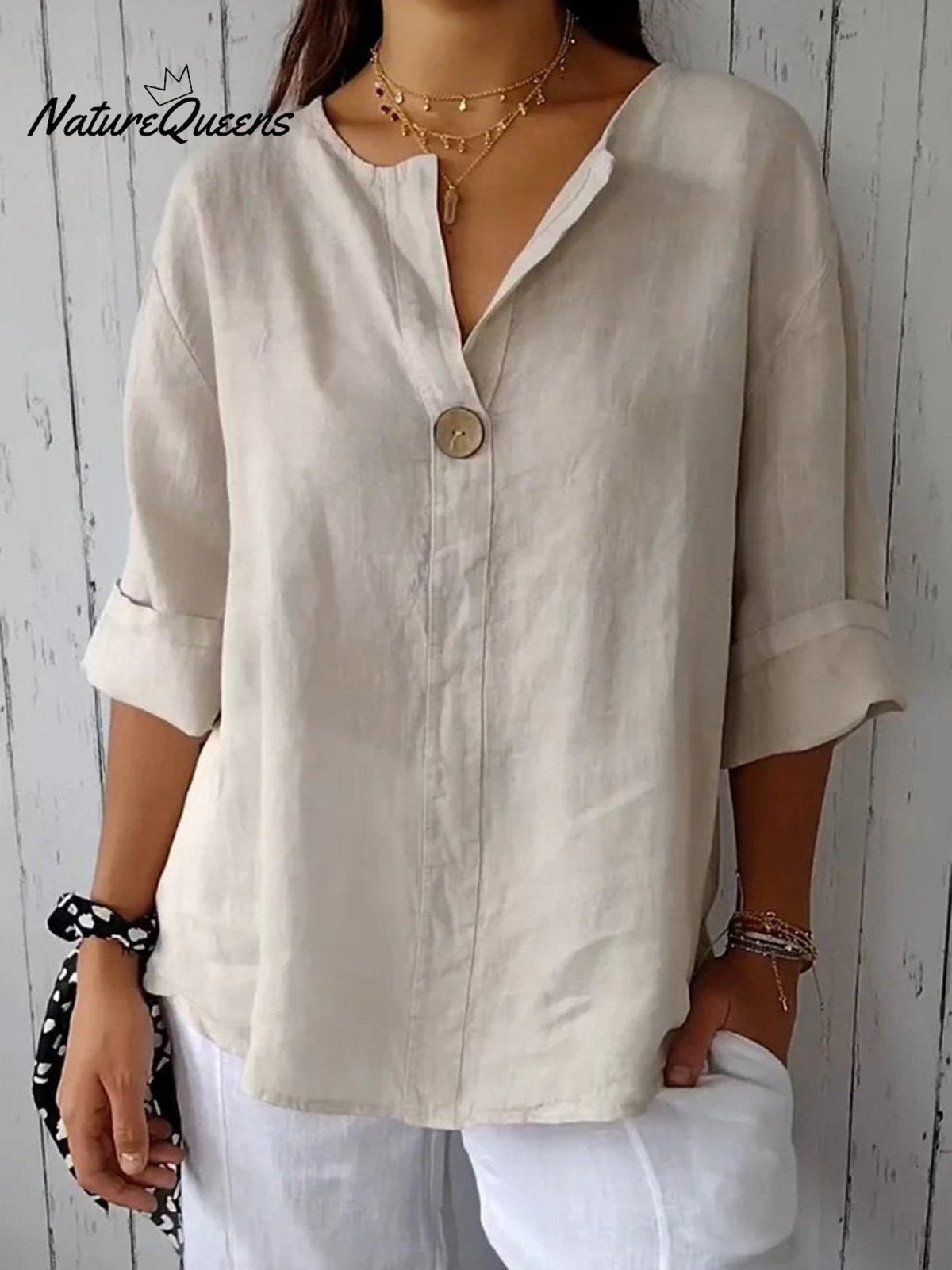 Women's Casual Cotton Linen Shirt