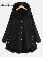 Women's Retro Stylish Casual Long Sleeve Loose Hooded Warm Cotton Jacket Coat