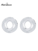 Retro Large Circle Earrings Silver / Onesize