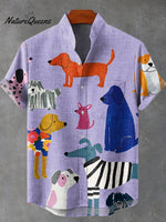 Dog Art Print Casual Shirt