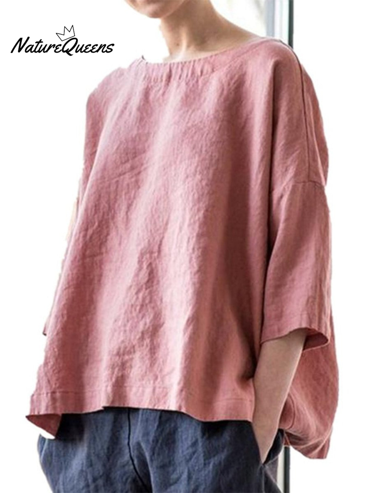Cotton And Linen Vintage Fan Cover - Up Pink / S